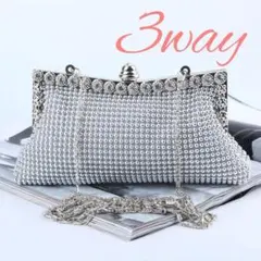 パーティバッグ シルバー クラッチバッグ ハンドバッグ ショルダーバッグ 結婚式