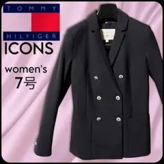 TOMMY ICONS ホワイトボタン　ダブルブレスト紺ブレザー　美麗品7号のサムネイル