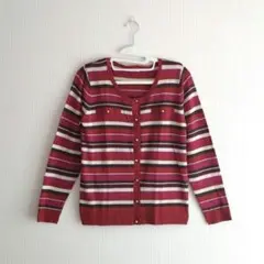 【新品】axes femme ボーダーカーディガン 赤 Mサイズのサムネイル
