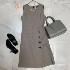 日本製✾【アンケート】千鳥柄ワンピース 7号 ピュアウール100%