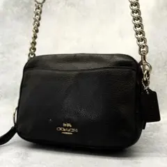 COACH コーチ ショルダーバッグ レザー クロスボディ カメラバッグ 黒