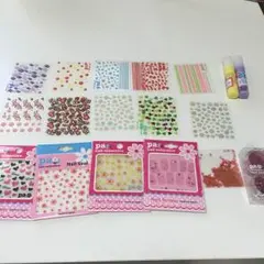 ネイルシール18枚 スパンコール ペン まとめ売り