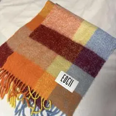 ウール　マルチカラー チェック マフラー