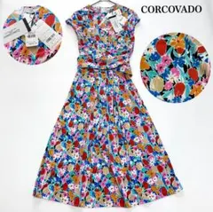 タグ付き✨ コルコバード ワンピース カシュクール 花柄 総柄 ギャザー フレアのサムネイル
