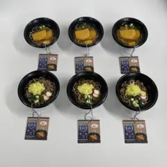 【プライズ品】リアル食品シリーズ　たぬき蕎麦 きつね蕎麦　6個セット