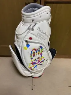 【数量限定品】 PsychoBunny キャディバッグ ホワイト エナメル 中古