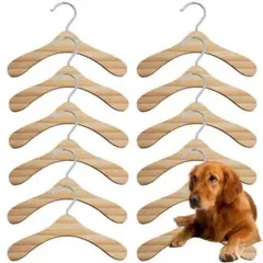 ペットハンガー 木製 犬 猫 洋服 ペット用 ドッグウェア 小型犬XL 12本