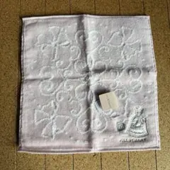ジルスチュアート バレエ刺繍タオルハンカチ 新品未使用 タグ付き 淡いピンク