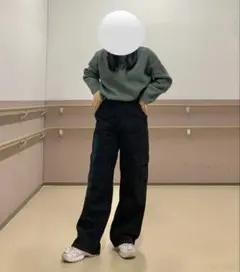 GU グリーン ハイネックセーター