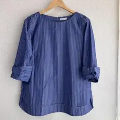 a.v.v スタンダード トップス シャツ ストライプ ボートネック 五分袖 L