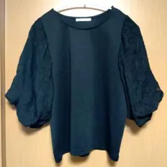 しまむら レディース 黒 トップス L