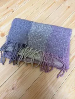 パープル系 マフラー フリンジ付き