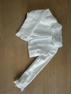 キャサリコテージ　オフホワイト フリル付きジャケット　130
