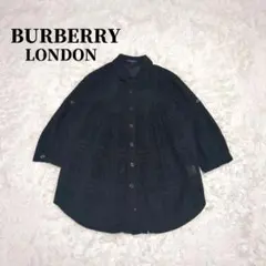 美品】バーバリーロンドン ノバチェック 比翼 サファリチュニック