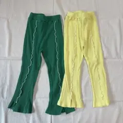 リブフレアパンツ レギンス　2色セット 110cm