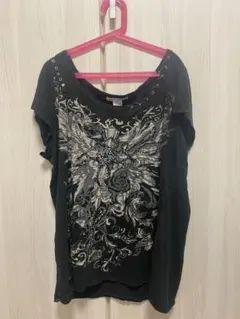 ラインストーン　平成　オフショル　Tシャツ　y2k