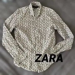 ZARA MAN 花柄スリムフィットシャツ S
