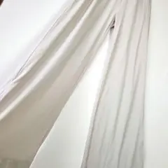 アズール『M』イージーパンツ スリット アイボリー ストレッチ ゆったり 春夏
