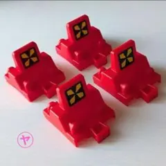 プラレール　車止め4個セット　赤色　　車両止め　レールエンド