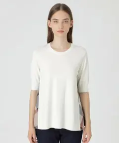 ブルーレーベルクレストブリッジ 新品 ハイツイストレーヨンストレッチニット 38