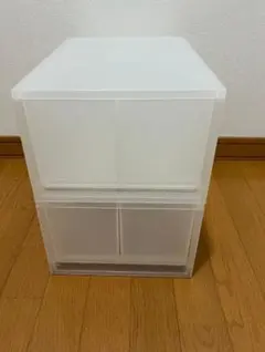 透明 2段 衣類収納ケース