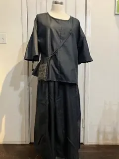 大島紬リメイク　セットアップ