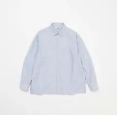 ユニクロC ブロードオーバーサイズシャツ ブルーストライプ L