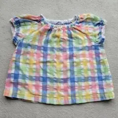 80-90cm Familiar ファミリア 半袖 ブラウス Tシャツ