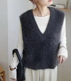 ☁︎yuka☁︎ 様専用　discoat 前後2WAYフェザーヤーンショートベスト