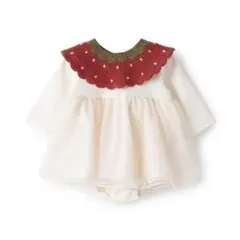 petit main いちご衿つきロンパース 70cm