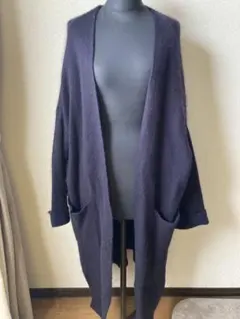 mizuiro ind ネイビー ロングカーディガン ポケット付き