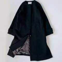 美品✨グリーンレーベルリラクシング ショートビーバーノーカラーコート カシミヤ