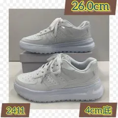 26.0cm★新品メンズスニーカー☆撥水 　厚底シューズ 　滑り止め付き　白