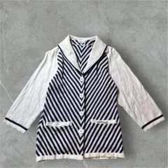 Christian Dior 旧ロゴ ボーダー カーディガン L ヴィンテージ