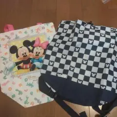 巾着リュック　エコバッグ　ディズニー　2枚セットのサムネイル