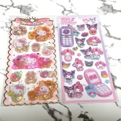 【正規品】平成はっぴーフォン　キラキラウォーターinシール　メロクロ　キティ