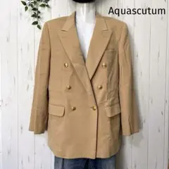 [美品]Aquascutum♪ベージュ ダブルブレスト テーラードジャケットのサムネイル
