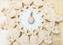 オーバル型シルバーペンダントトップ　ピンクオパール