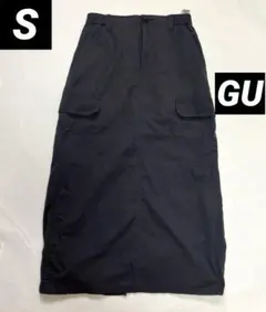 GU レディース カーゴロングスカートQ ダークグレー Sのサムネイル