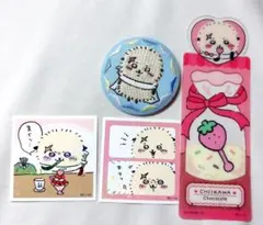 ちいかわ ラッコ ステッカー 缶バッジ しおり 刺繍缶バッジのサムネイル
