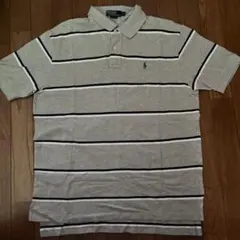 Polo by Ralph Lauren グレー ストライプ ポロシャツ L