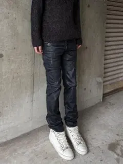 00s DSQUARED2 black coated denim