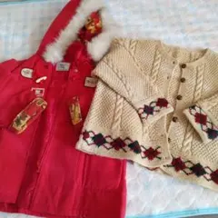 手編みのカーディガン　赤いジャンパー　まとめ売り