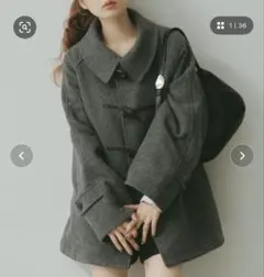 Kastane ダッフルコート ベスト付き チャコールグレーのサムネイル