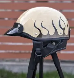 【最終値下げ中】フレイムデザイン 半帽ヘルメット 半キャップ エイジング ヤレ感 最終値下げ中】フレイムデザイン 半帽ヘルメット 半キャップ