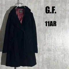 1213 G.F. ジーエフ　高級感　ラメ　ミドル丈コート【11AR】丸襟