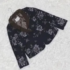 『サンクレア』 (44) 花柄刺繍ジャケット ラウンドラペル 大判 エレガント