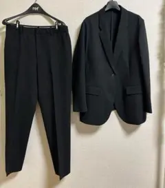 ユニクロ 感動ジャケット・スリムパンツ セット XL ブラック　美品