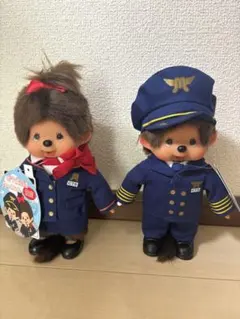 宇宙服モンチッチぬいぐるみセット（水色・ピンク） 未使用開封済み