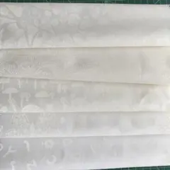 ホワイト植物模様生地セット